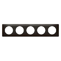 Дизайнерская рамка 5 местная, карбон, 068980 Legrand, серия Celiane