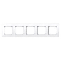 Дизайнерская рамка 5 местная, активный белый, MTN515525 Schneider Electric, серия Merten System M-Plan