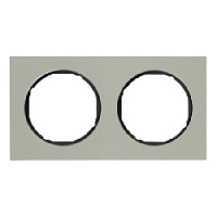 Дизайнерская рамка 2 местная, нержавеющая сталь/черный, 10122204 Berker, серия R.3