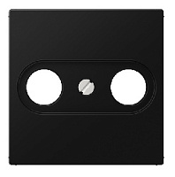 Накладка с суппортом двойная для информационных разъемов, матовый черный, 86204PBE Wedder, TV+FM