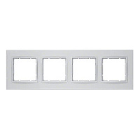 Дизайнерская рамка 4 местная, алюминиевый, матовый, 10146424 Berker, серия B.7