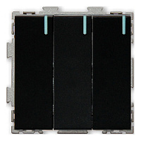Дизайнерский выключатель, индикатор с флуоресцентной подсветкой, черный, PL-W103-BCM, CGSS, трехклавишный, серия Практика