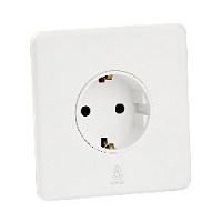 Дизайнерская розетка с/з и шторками электрическая Mira Белый лед, BMW1SS Bonze