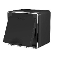 Дизайнерская розетка влагозащищенная с заземлением и шторками, черный хром, W5071235 Werkel, серия Gallant