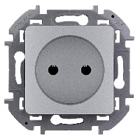 Дизайнерская розетка без заземления, алюминий, 673712 Legrand, серия Inspiria