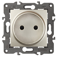 Дизайнерская розетка без заземления, шампань, Б0034287 Эра, серия Elegance