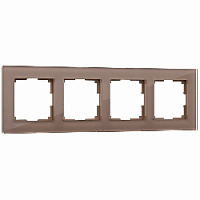 Дизайнерская рамка 4 местная, латте, стекло, W0041142 Werkel