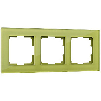 Дизайнерская рамка 3 местная, фисташковый, стекло, W0031116 Werkel