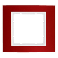 Дизайнерская рамка 1 местная, красный/полярная белизна, алюминий, 10113022 Berker, серия B.3