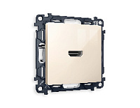 Комплект механизма розетки HDMI 2.0 40V/500mA 2.0GHz 5-18Gbit/s , бежевый глянец, MA314010 Ambrella Volt