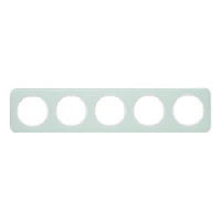 Дизайнерская рамка 5 местная, полярная белизна, стекло, 10152109 Berker, серия R.1