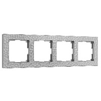 Дизайнерская рамка 4 местная, серебряный, поликарбонат, W0042406 Werkel
