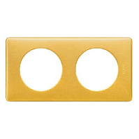 Дизайнерская рамка 2 местная, латунь, 068792 Legrand, серия Celiane
