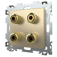 Дизайнерская розетка аудио Hi-End, шампань, GL-W201A-BGG CGSS, серия Эстетика