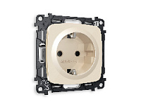 Комплект механизма электрической розетки с/з на винтовых зажимах, бежевый глянец, MO306010 Ambrella Volt