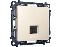 Комплект механизма компьютерной розетки RJ-45 экранированной с автоматической защитной шторкой, бежевый матовый, MA332005 Ambrella Volt