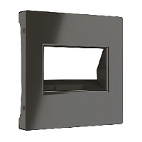 Накладка для розетки 2хRJ-45, серо-коричневый глянцевый, WL07-RJ45+RJ45-CP Werkel