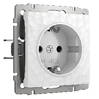 Дизайнерская розетка с заземлением, белый, W1271001 Werkel, серия Hammer