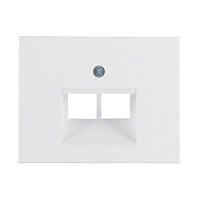 Центральная панель двойной розетки UAE, полярная белизна, глянцевый, 14097009 Berker, серия K.1