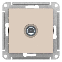 Дизайнерская розетка TV проходная, бежевый, ATN000292 Schneider Electric, серия Atlas Design