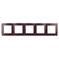 Дизайнерская рамка 5 местная, бордо, Б0019422 Эра, серия 12