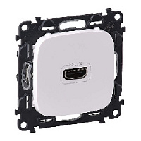 Дизайнерская розетка HDMI разъем A, белый, 754715 Legrand, серия Valena Allure