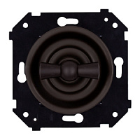 Ретро выключатель двухпозиционный, коричневый, B3-202-22M BIRONI, двухклавишный