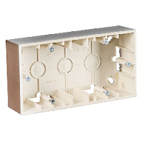 Коробка для открытого монтажа, 2 местная, шампань, 1590752-034 Simon, серия 15