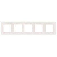 Дизайнерская рамка 5 местная, Сатин, белый, Б0052539 Эра, серия 12