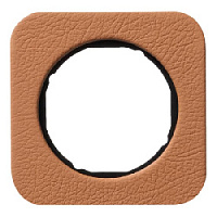 Дизайнерская рамка 1 местная, кожа/черный, 10112364 Berker, серия R.1