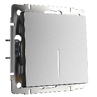 Дизайнерский выключатель с подсветкой, серебряный матовый, W1112165 Werkel, одноклавишный проходной