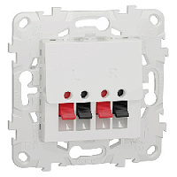 Дизайнерская аудио розетка двойная, белый, NU548618 Schneider Electric, серия Unica New