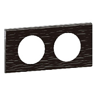 Дизайнерская рамка 2 местная, черный рифленый, камень, 069022 Legrand, серия Celiane