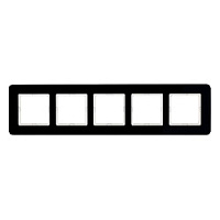 Дизайнерская рамка 5 местная, черный, стекло, 10156076 Berker, серия Q.7