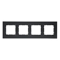 Дизайнерская рамка 4 местная, антрацитовый, матовый, 10146626 Berker, серия B.7