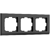 Дизайнерская рамка 3 местная, черный, поликарбонат, W0031808 Werkel