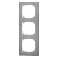 Дизайнерская рамка 3 местная, нержавеющая сталь/алюминий, MTN4030-3646 Schneider Electric, серия Merten System M-Pure Decor