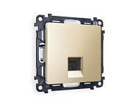 Комплект механизма компьютерной розетки RJ-45 экранированной с автоматической защитной шторкой, шампань, MA612005 Ambrella Volt