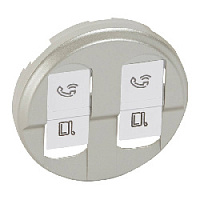 Накладка для двойной розетки RJ-45, титан, 068552 Legrand, серия Celiane