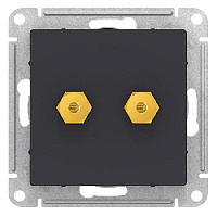 Дизайнерская аудио розетка (для колонок), карбон, ATN001087 Schneider Electric, серия Atlas Design