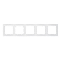 Дизайнерская рамка 5 местная, полярная белизна, матовый, 10159909 Berker, серия S.1