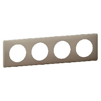 Дизайнерская рамка 4 местная, грей перкаль, 066724 Legrand, серия Celiane