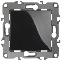 Дизайнерский выключатель-кнопка, черный, Б0047835 Эра, одноклавишный, серия 12