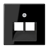 Накладка двойной розетки компьютерной/ телефонной, черный, A569-2BFPLUASW Jung, серия A