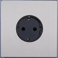 Дизайнерская розетка с заземлением, никель, SJAN55CC10 Salvador