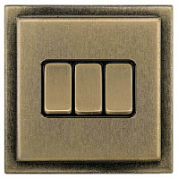 Ретро выключатель возвратный Colossal II Античная латунь, GD2563-2-BAZ T&J Electric трехклавишный проходной