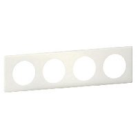 Дизайнерская рамка 4 местная, белый перкаль, 066704 Legrand, серия Celiane