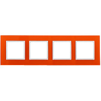 Дизайнерская рамка 4 местная, оранжевый, Б0034531 Эра, серия Elegance
