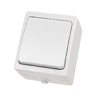 Дизайнерский выключатель IP54, белый, SQ1803-1001 TDM ELECTRIC, одноклавишный, серия Вуокса