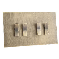 Дизайнерский выключатель Aura Бронза браш, BABR4KBE Bonze четырехклавишный